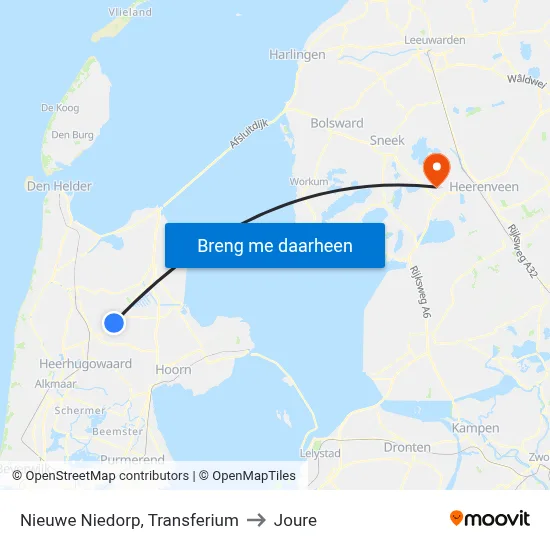 Nieuwe Niedorp, Transferium to Joure map