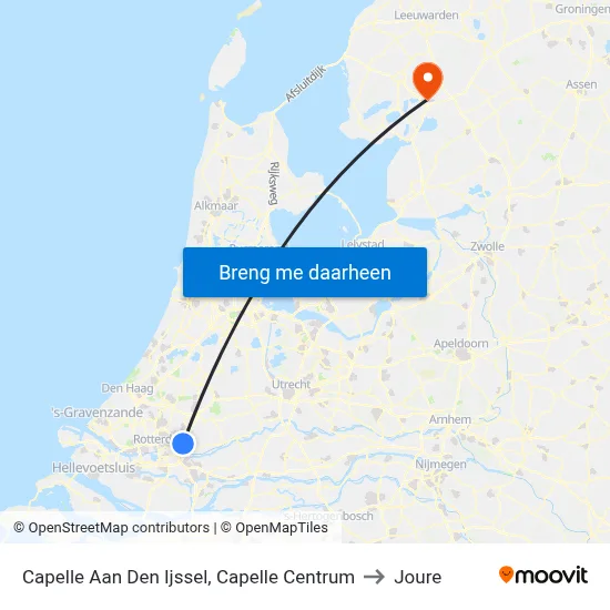 Capelle Aan Den Ijssel, Capelle Centrum to Joure map