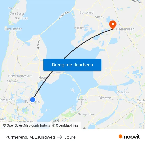 Purmerend, M.L.Kingweg to Joure map