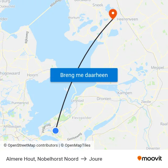 Almere Hout, Nobelhorst Noord to Joure map