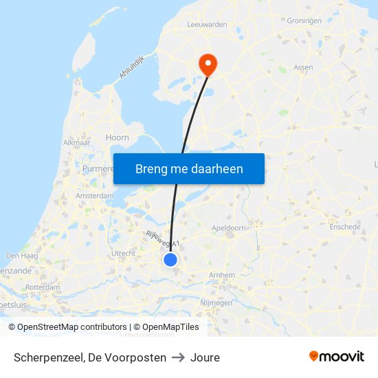 Scherpenzeel, De Voorposten to Joure map