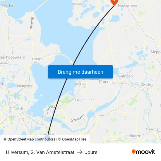 Hilversum, G. Van Amstelstraat to Joure map