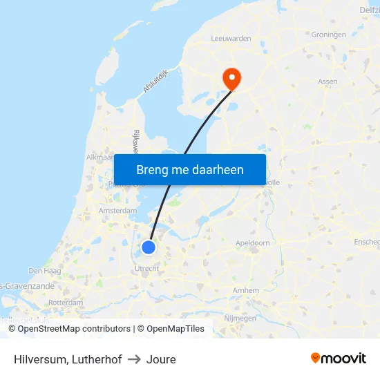 Hilversum, Lutherhof to Joure map