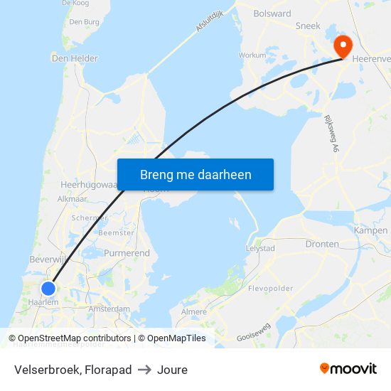 Velserbroek, Florapad to Joure map