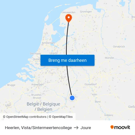 Heerlen, Vista/Sintermeertencollege to Joure map