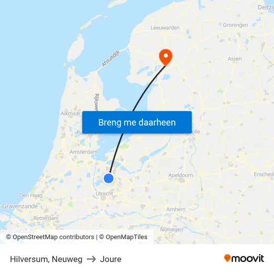 Hilversum, Neuweg to Joure map