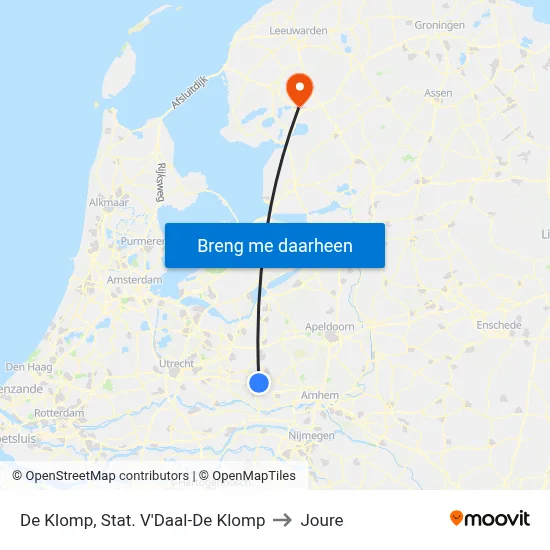 De Klomp, Stat. V'Daal-De Klomp to Joure map