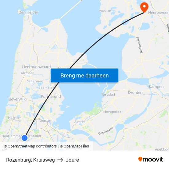 Rozenburg, Kruisweg to Joure map