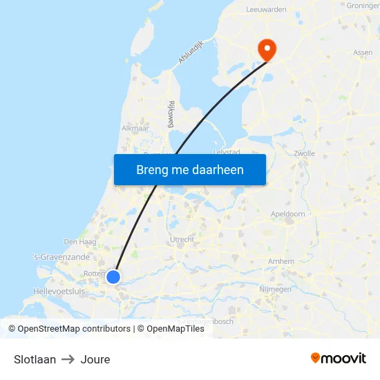 Slotlaan to Joure map