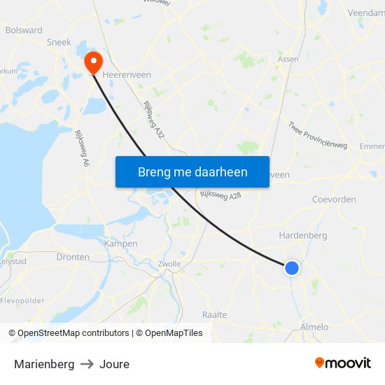 Marienberg to Joure map