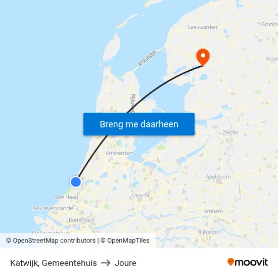 Katwijk, Gemeentehuis to Joure map