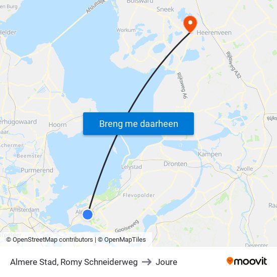 Almere Stad, Romy Schneiderweg to Joure map