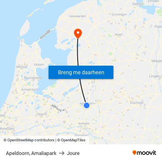 Apeldoorn, Amaliapark to Joure map