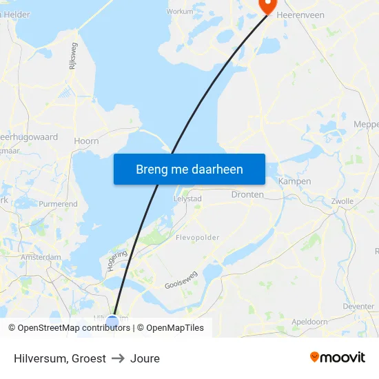Hilversum, Groest to Joure map