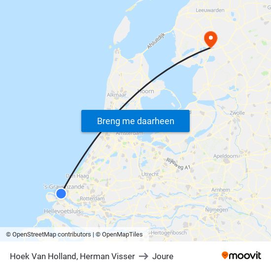 Hoek Van Holland, Herman Visser to Joure map