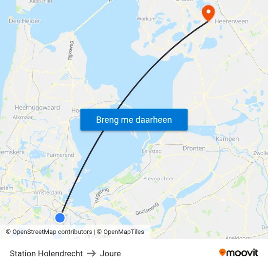 Station Holendrecht to Joure map