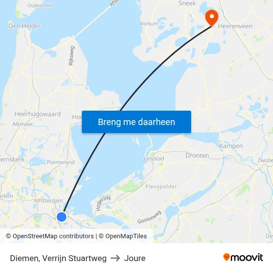 Diemen, Verrijn Stuartweg to Joure map
