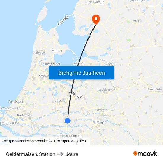 Geldermalsen, Station to Joure map