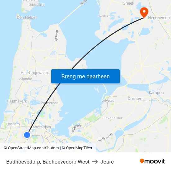 Badhoevedorp, Badhoevedorp West to Joure map