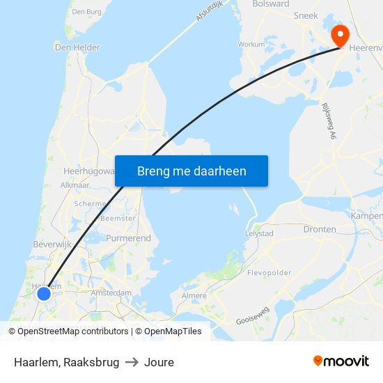 Haarlem, Raaksbrug to Joure map