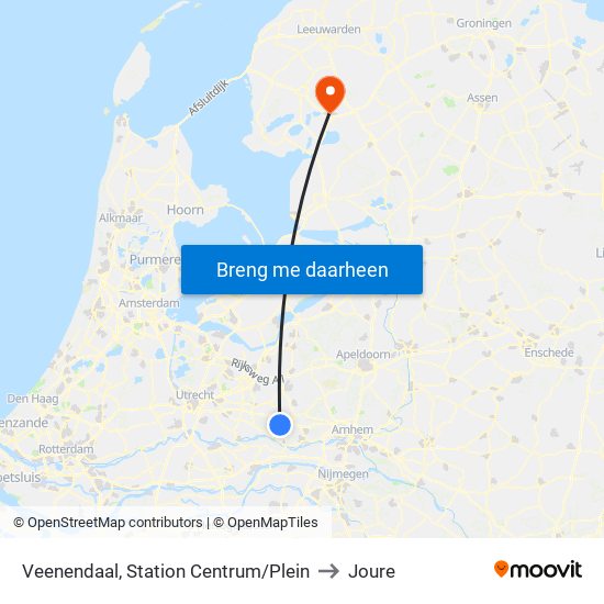 Veenendaal, Station Centrum/Plein to Joure map