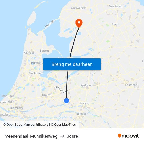 Veenendaal, Munnikenweg to Joure map