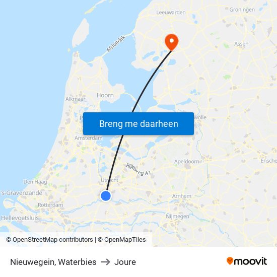 Nieuwegein, Waterbies to Joure map