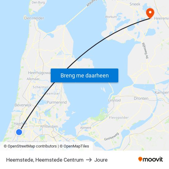 Heemstede, Heemstede Centrum to Joure map