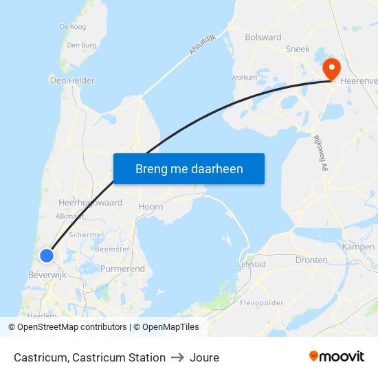 Castricum, Castricum Station to Joure map