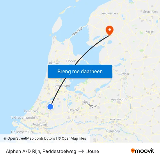 Alphen A/D Rijn, Paddestoelweg to Joure map