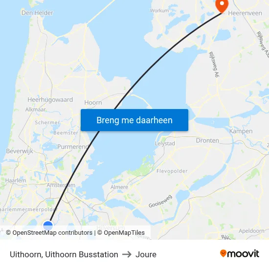 Uithoorn, Uithoorn Busstation to Joure map