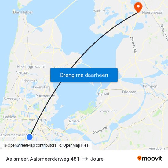 Aalsmeer, Aalsmeerderweg 481 to Joure map