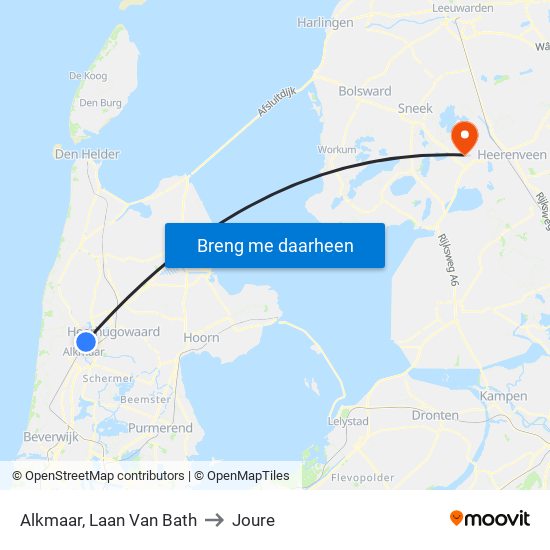 Alkmaar, Laan Van Bath to Joure map