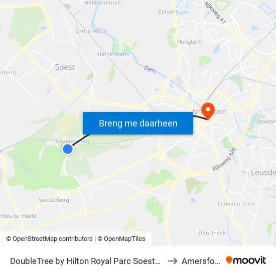 DoubleTree by Hilton Royal Parc Soestduinen to Amersfoort map
