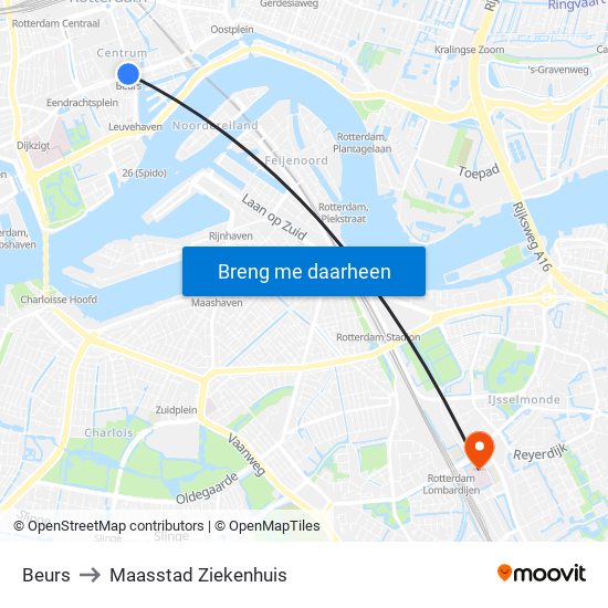 Beurs to Maasstad Ziekenhuis map