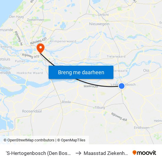 'S-Hertogenbosch (Den Bosch) to Maasstad Ziekenhuis map