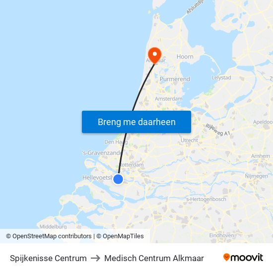 Spijkenisse Centrum to Medisch Centrum Alkmaar map