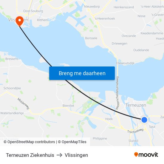 Terneuzen Ziekenhuis to Vlissingen map