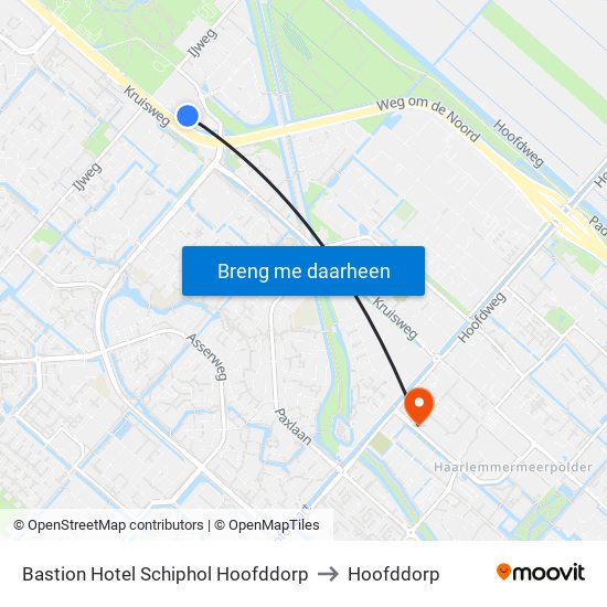 Bastion Hotel Schiphol Hoofddorp to Hoofddorp map