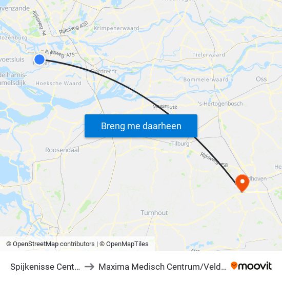 Spijkenisse Centrum to Maxima Medisch Centrum / Veldhoven map