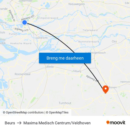 Beurs to Maxima Medisch Centrum / Veldhoven map