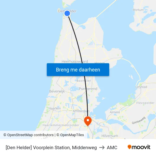 [Den Helder] Voorplein Station, Middenweg to AMC map
