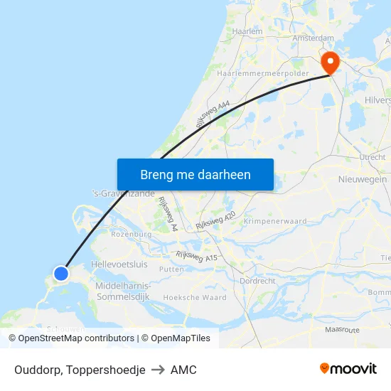 Ouddorp, Toppershoedje to AMC map