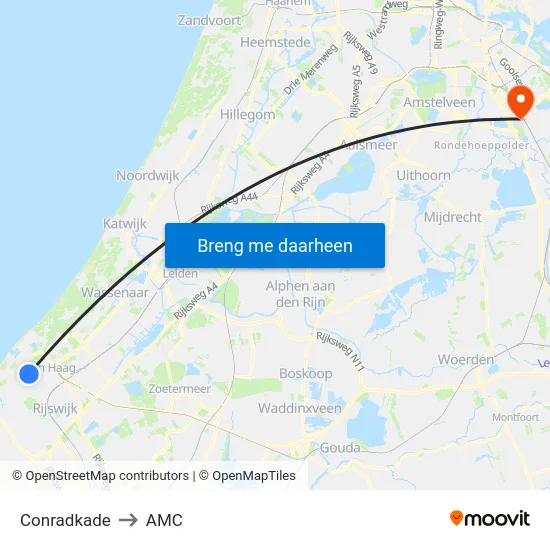 Conradkade to AMC map