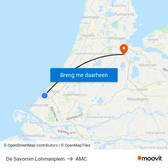 De Savornin Lohmanplein to AMC map