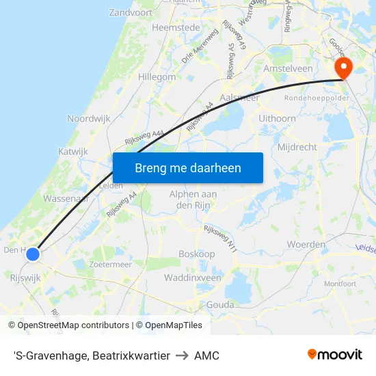 'S-Gravenhage, Beatrixkwartier to AMC map
