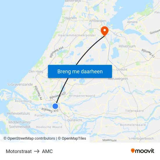 Motorstraat to AMC map