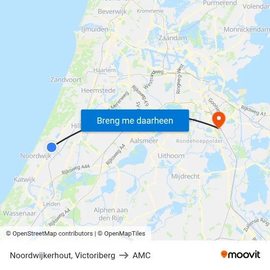 Noordwijkerhout, Victoriberg to AMC map