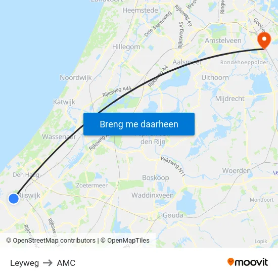 Leyweg to AMC map