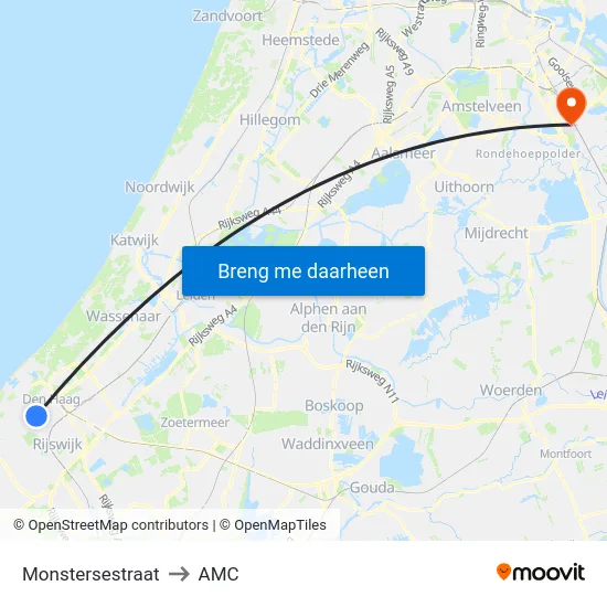 Monstersestraat to AMC map